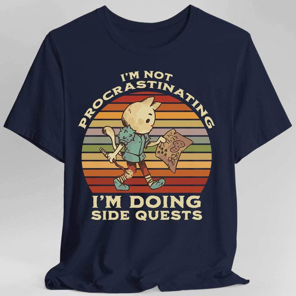 I'm Not Procrastinating I'm Doing Side Quests T-Shirt - Navy / S