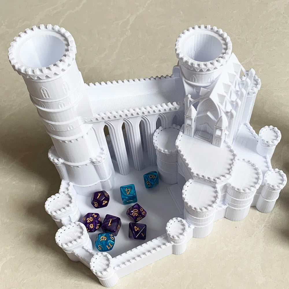 Ice Castle Dice Tower 3D Printed Tabletop Gaming Tower Dice Tower Tray for DND Board Game D&D RPG Gift for Friend