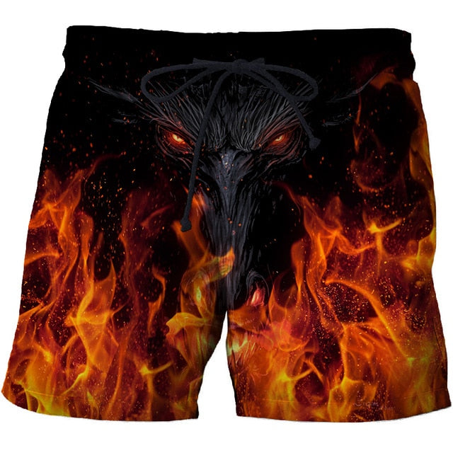 Ice & Fire Dragon 3D Print Summer Beach Shorts Streetwear Men Board Short Plage Casual Quick Dry Sport  Shorts