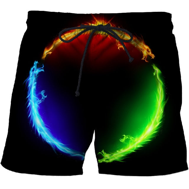 Ice & Fire Dragon 3D Print Summer Beach Shorts Streetwear Men Board Short Plage Casual Quick Dry Sport  Shorts