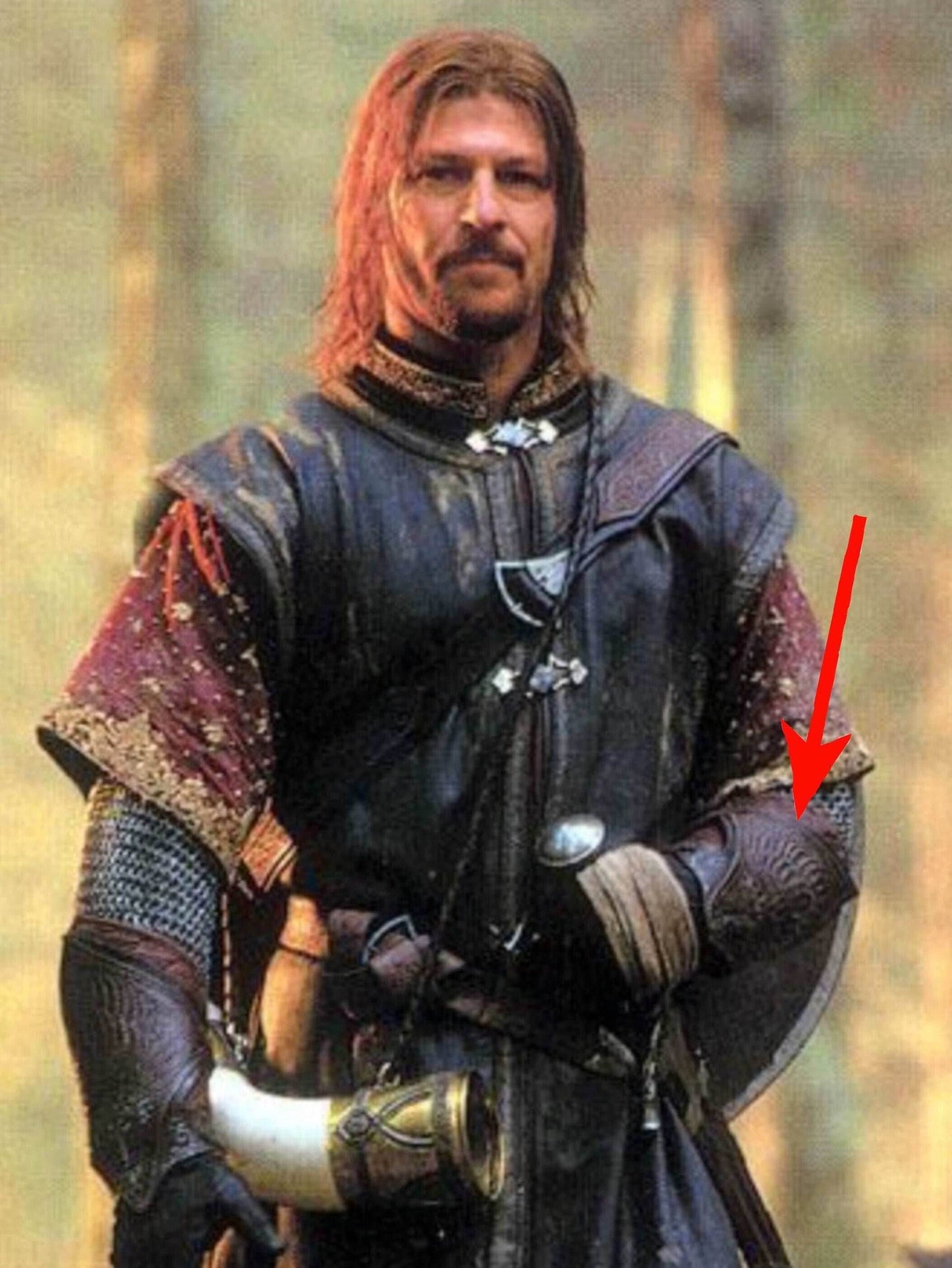 Boromir leather bracers (Lord of the Rings) - brown (as pictured) / For one hand