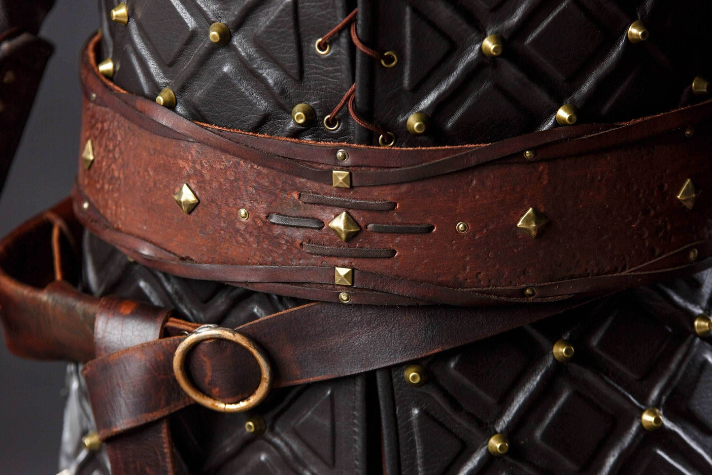 Bjorn leather wide belt - brown (like on foto)