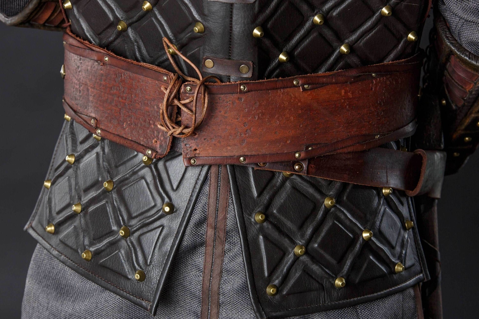 Bjorn leather wide belt - brown (like on foto)