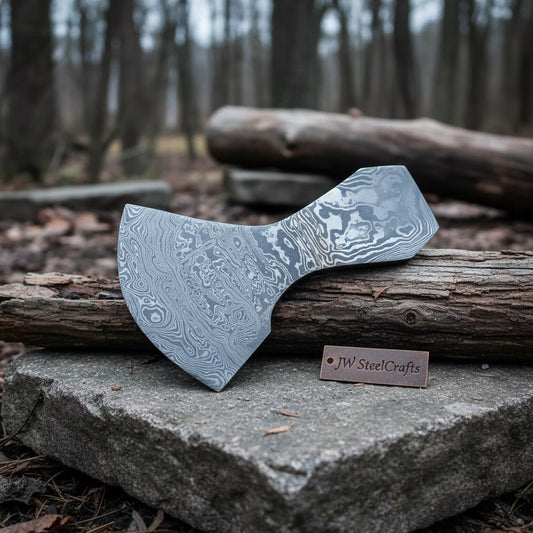 Hand-forged Damascus Axe Head for Custom Handle Build