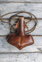 Celtic leather flask embossed - 