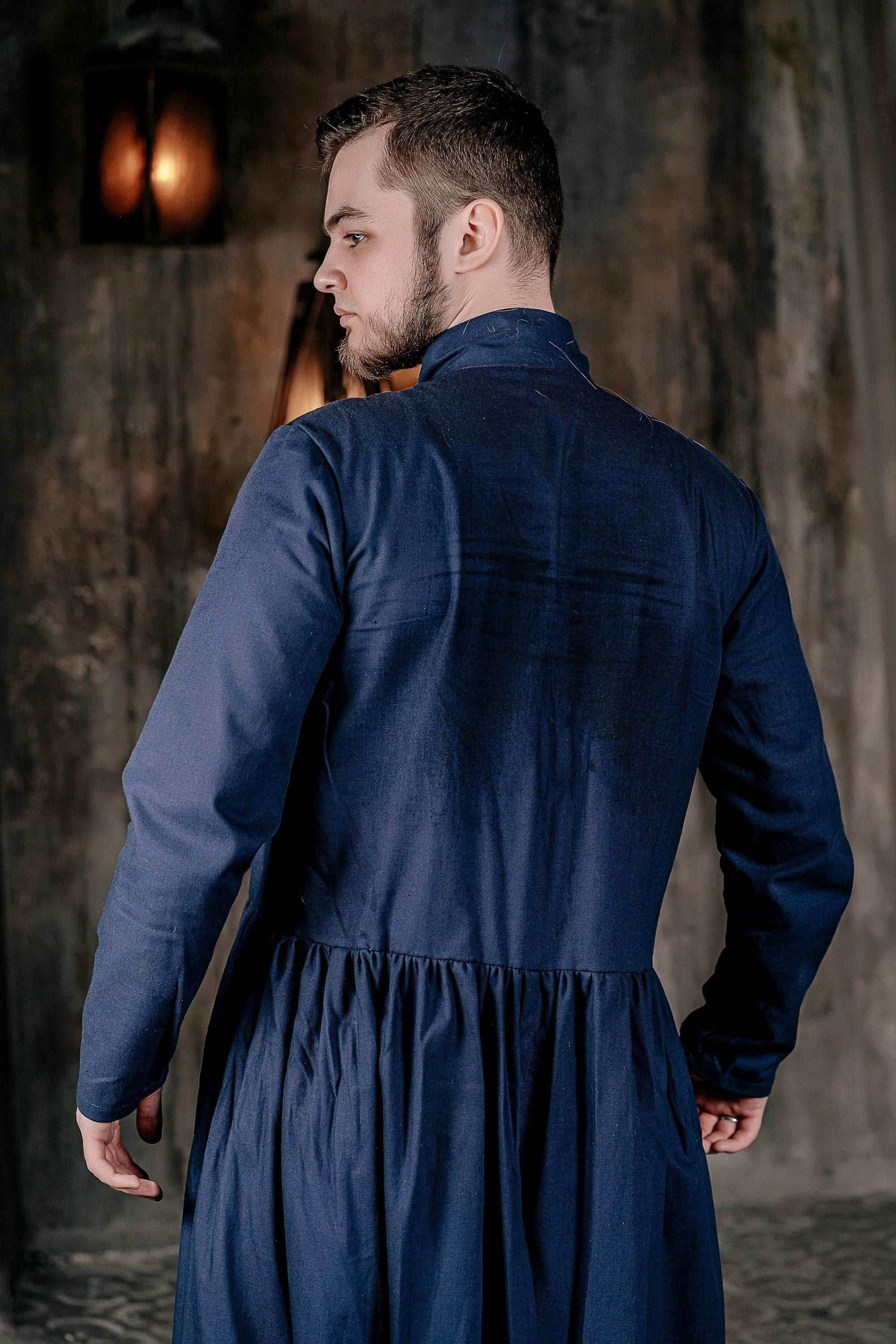 Blue linen underdress - S