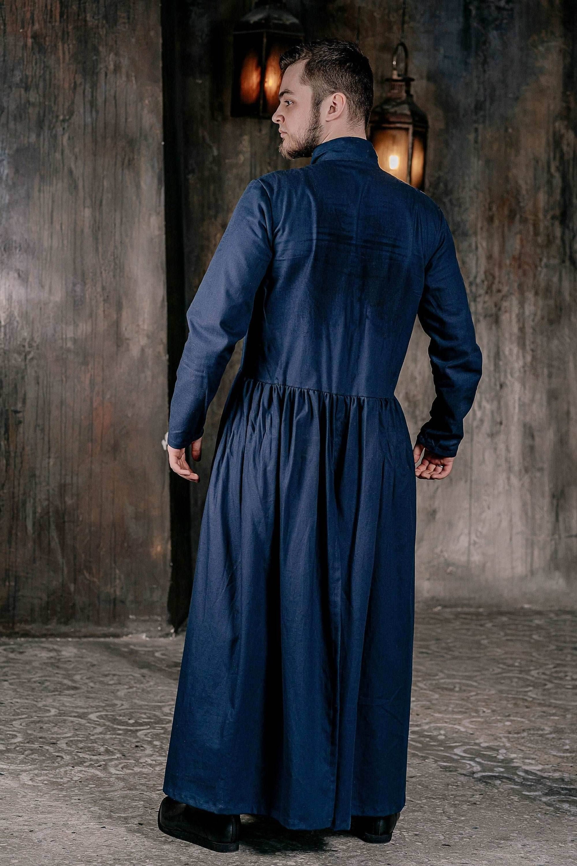 Blue linen underdress - S