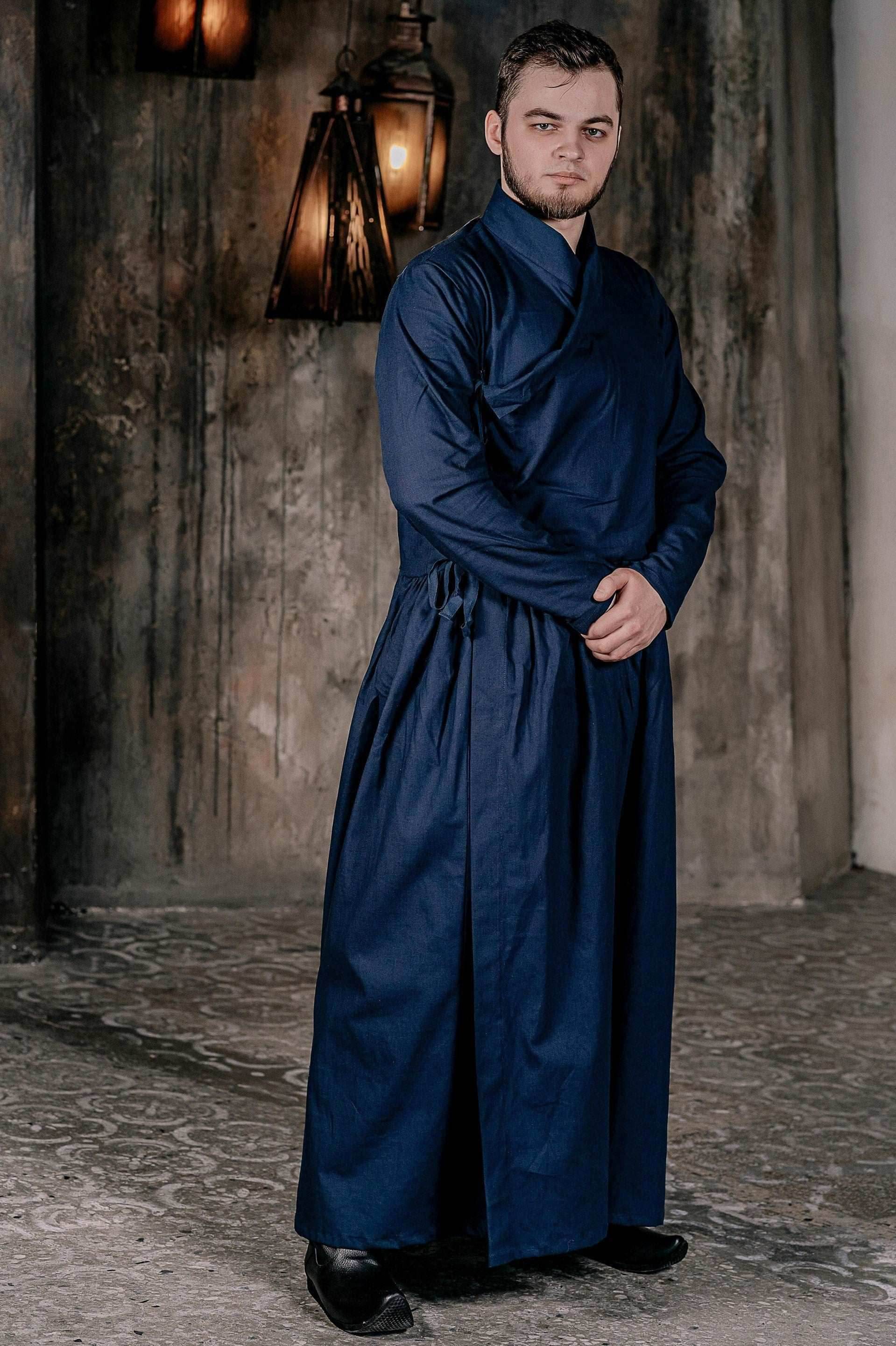 Blue linen underdress - S