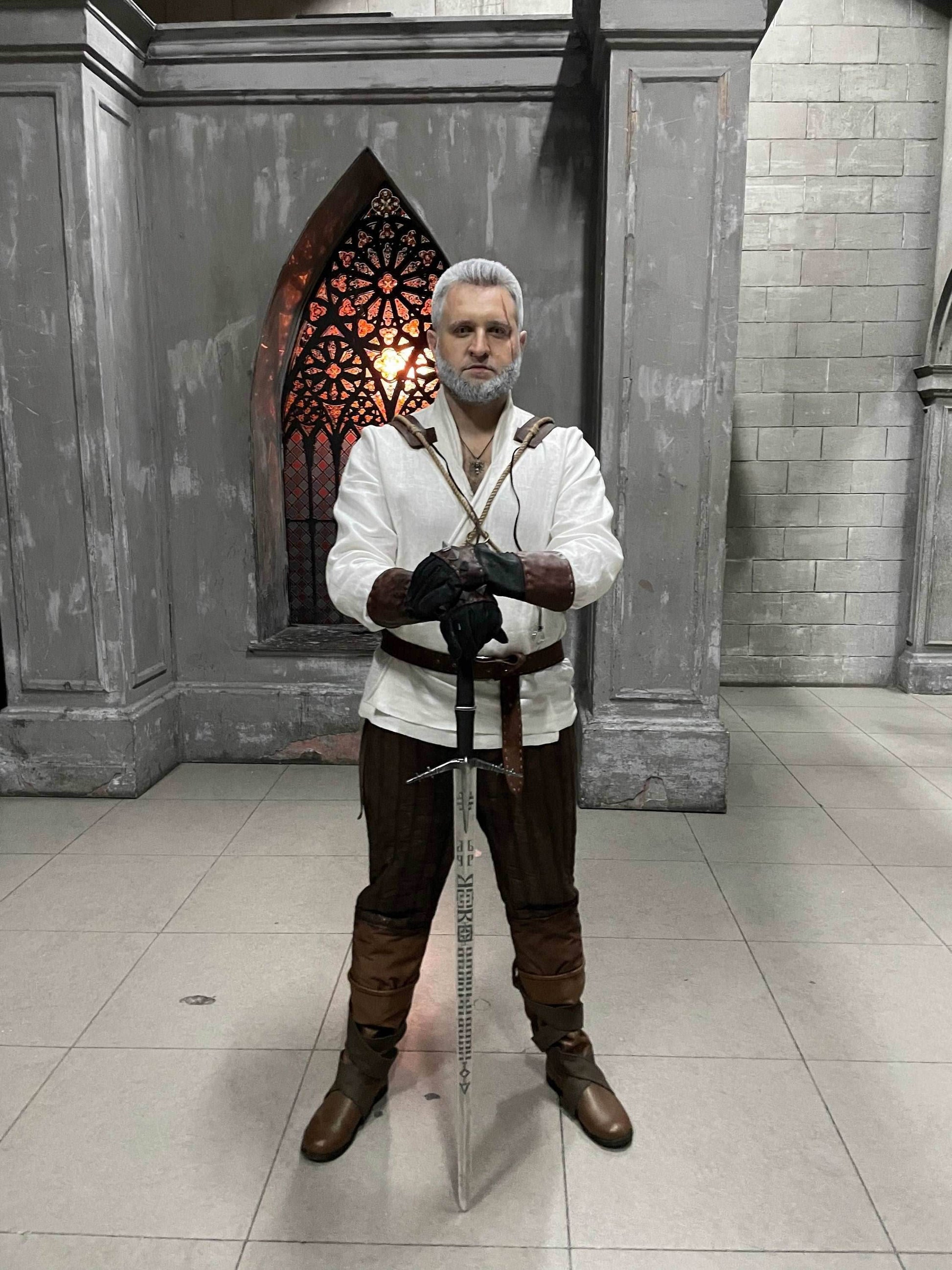 Geralt of Rivia costume white shirt - S / Full payment