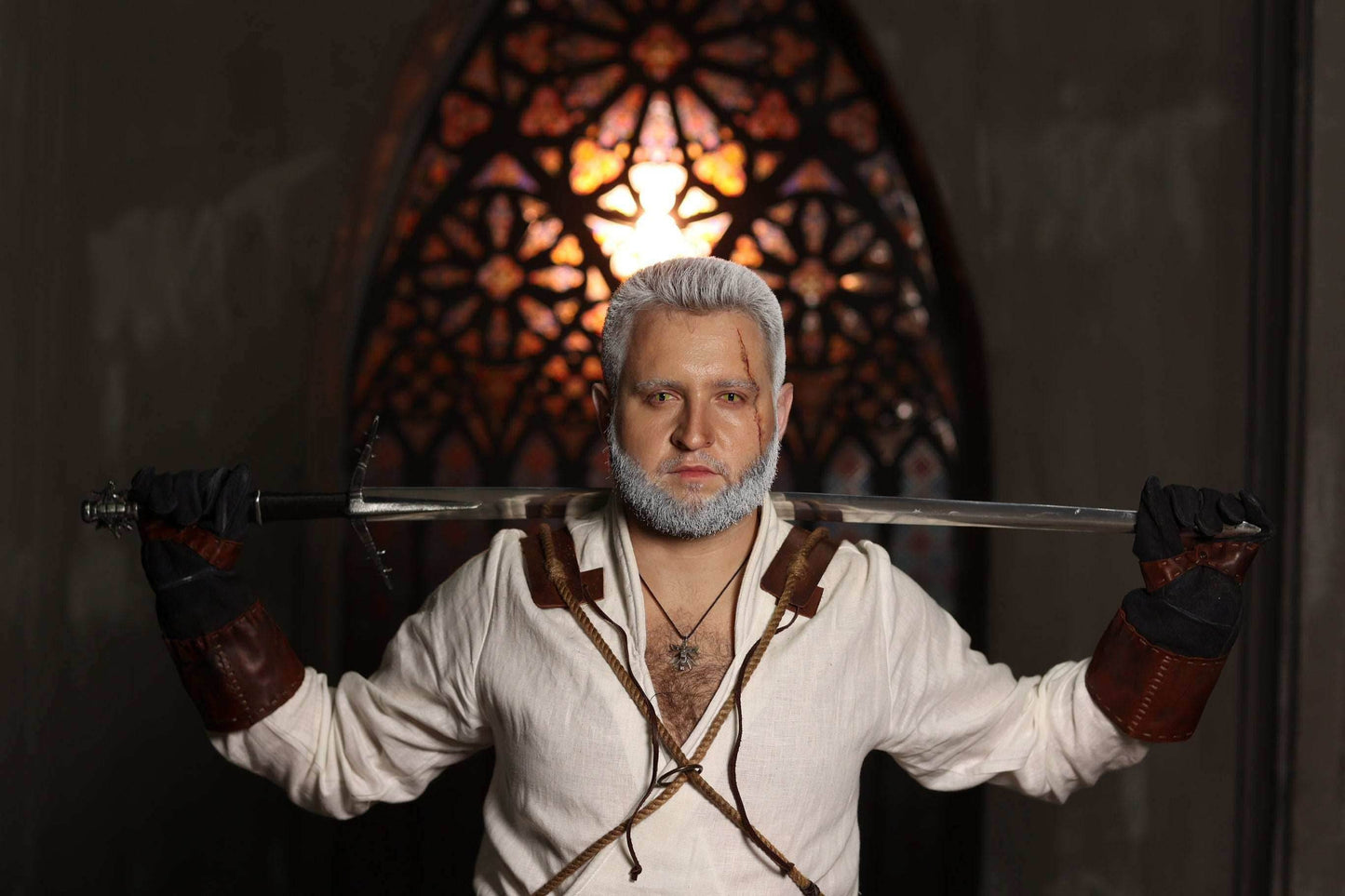 Geralt of Rivia costume white shirt - S / Full payment