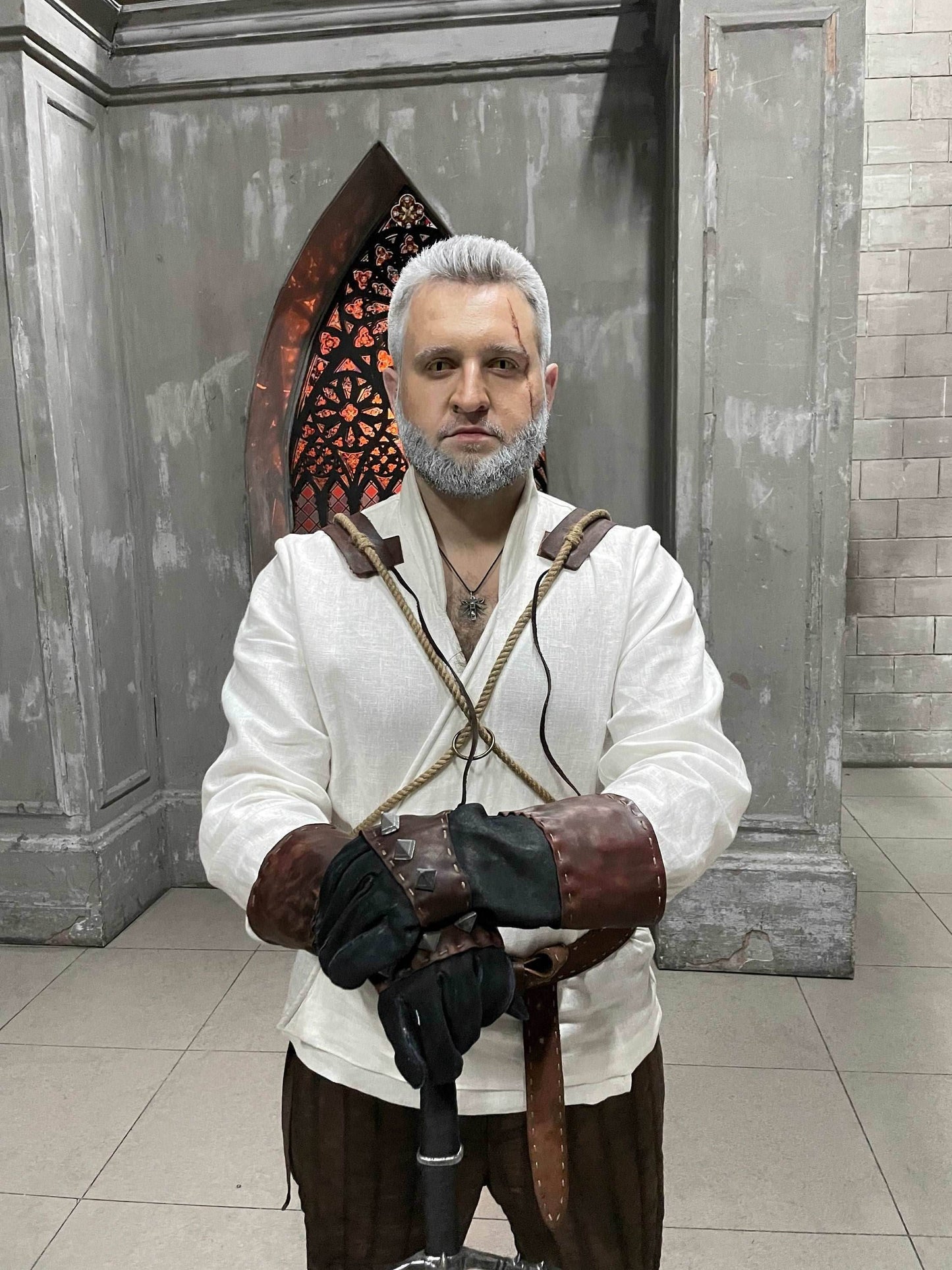 Geralt of Rivia costume white shirt - S / Full payment