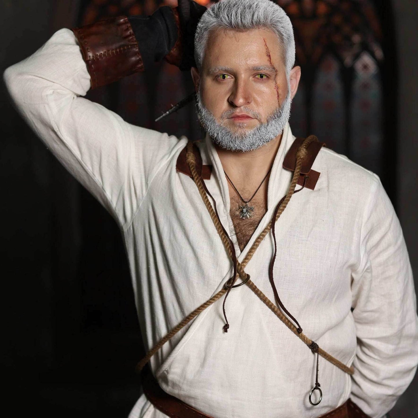 Geralt of Rivia costume white shirt - S / Full payment