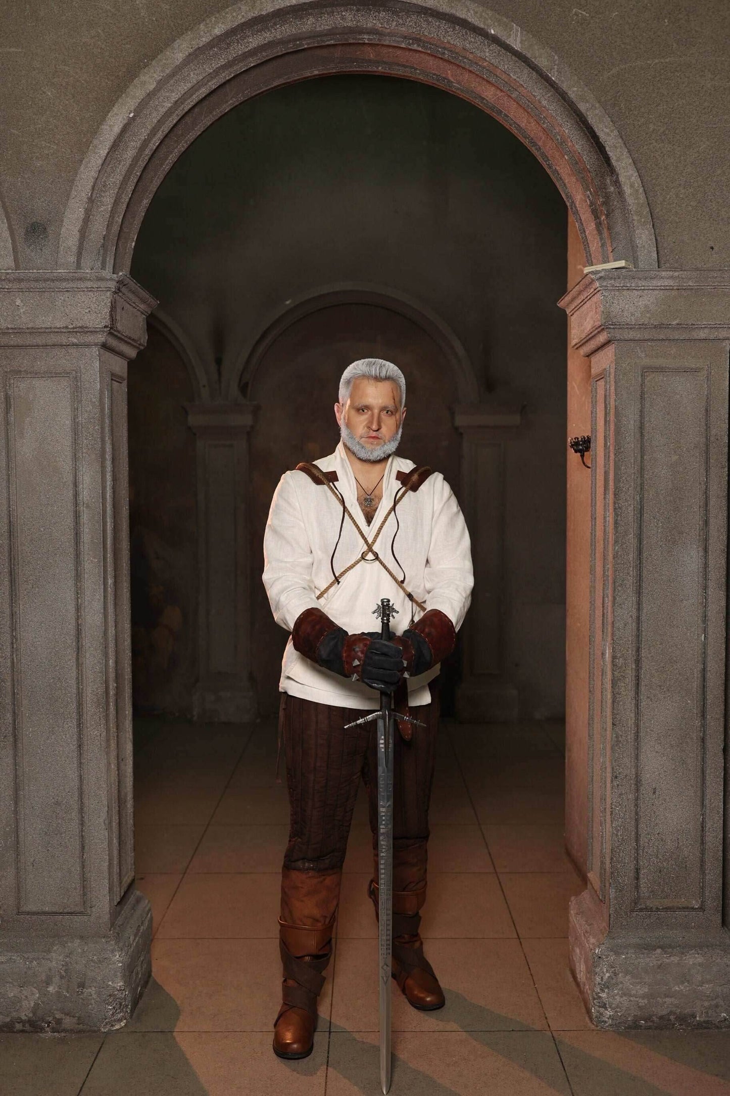 Geralt of Rivia costume white shirt - S / Full payment