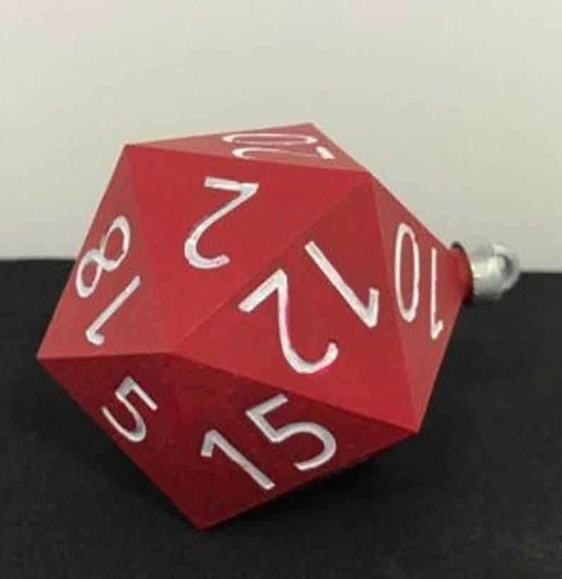Christmas Ornament - D20 Oversized Dice (Made to Order: Ships 3 days from purchase) - 