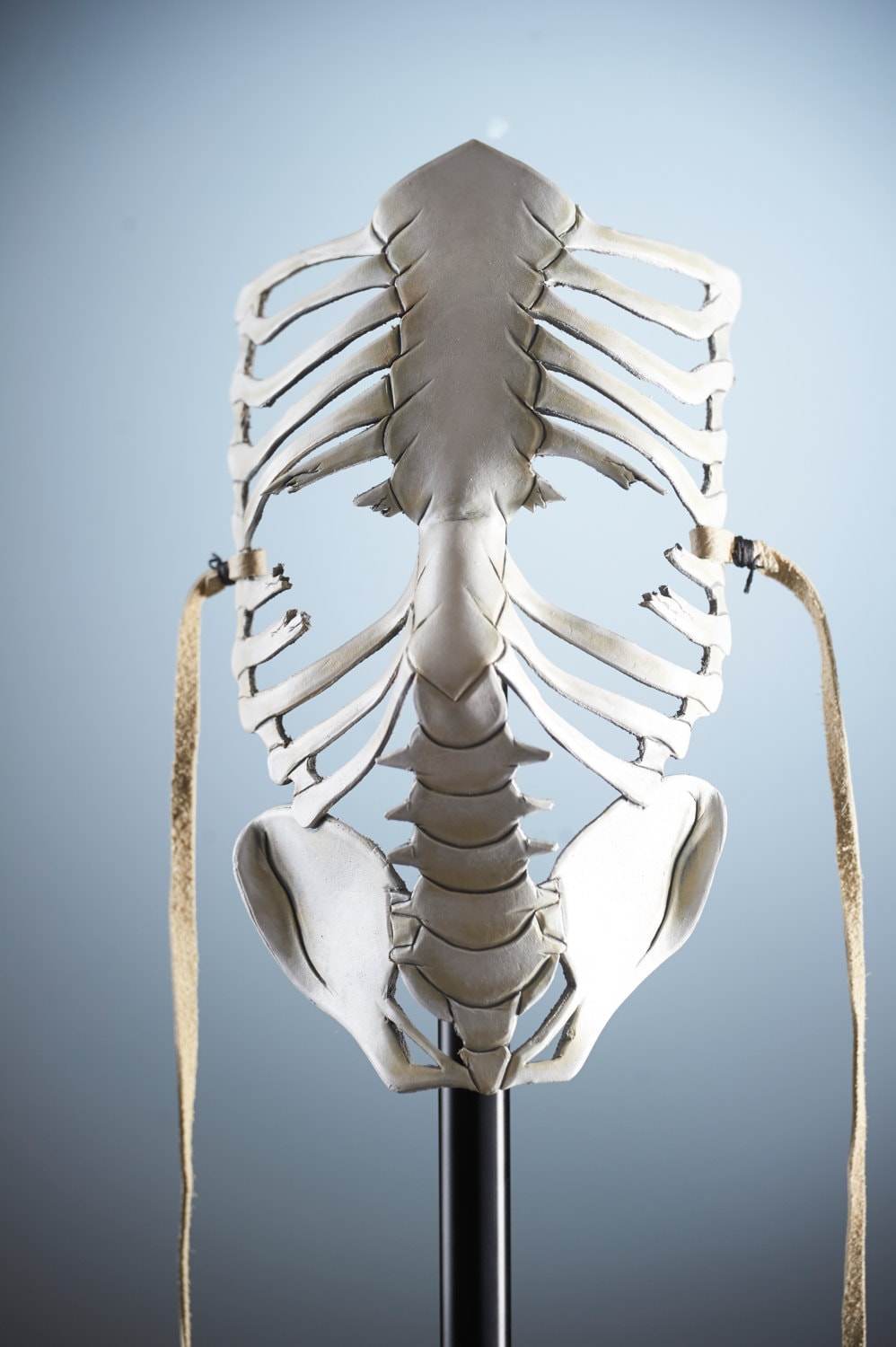 Skeleton Handmade Genuine Leather Mask in White - 