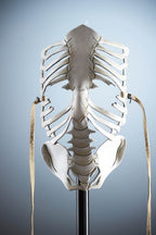 Skeleton Handmade Genuine Leather Mask in White - 