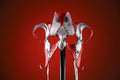 The Joker's Card-Joker Jester Handmade Genuine Leather Mask in Red - 