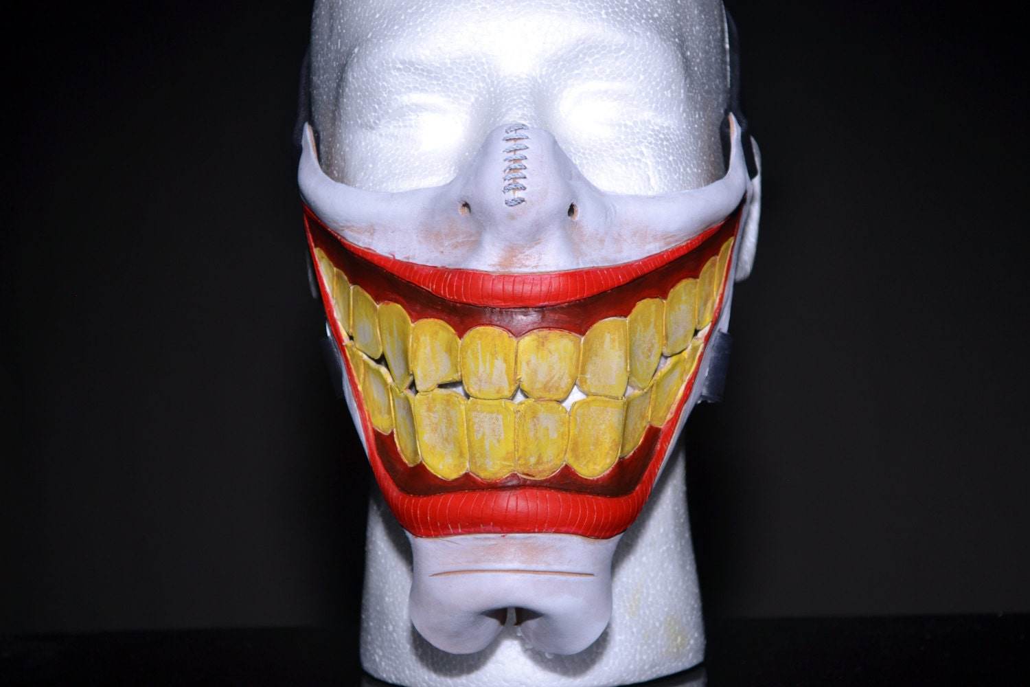 Smiling Handmade Genuine Leather Riding Mask - 