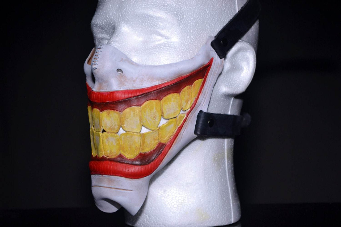 Smiling Handmade Genuine Leather Riding Mask - 