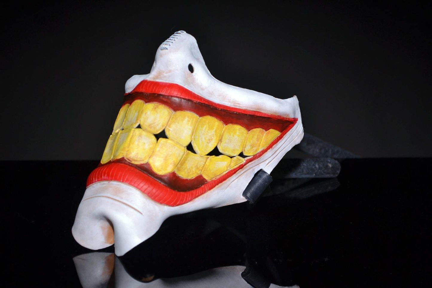 Smiling Handmade Genuine Leather Riding Mask - 