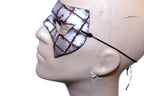 Handmade Genuine Leather Mask in Rusted Steel Pattern - 