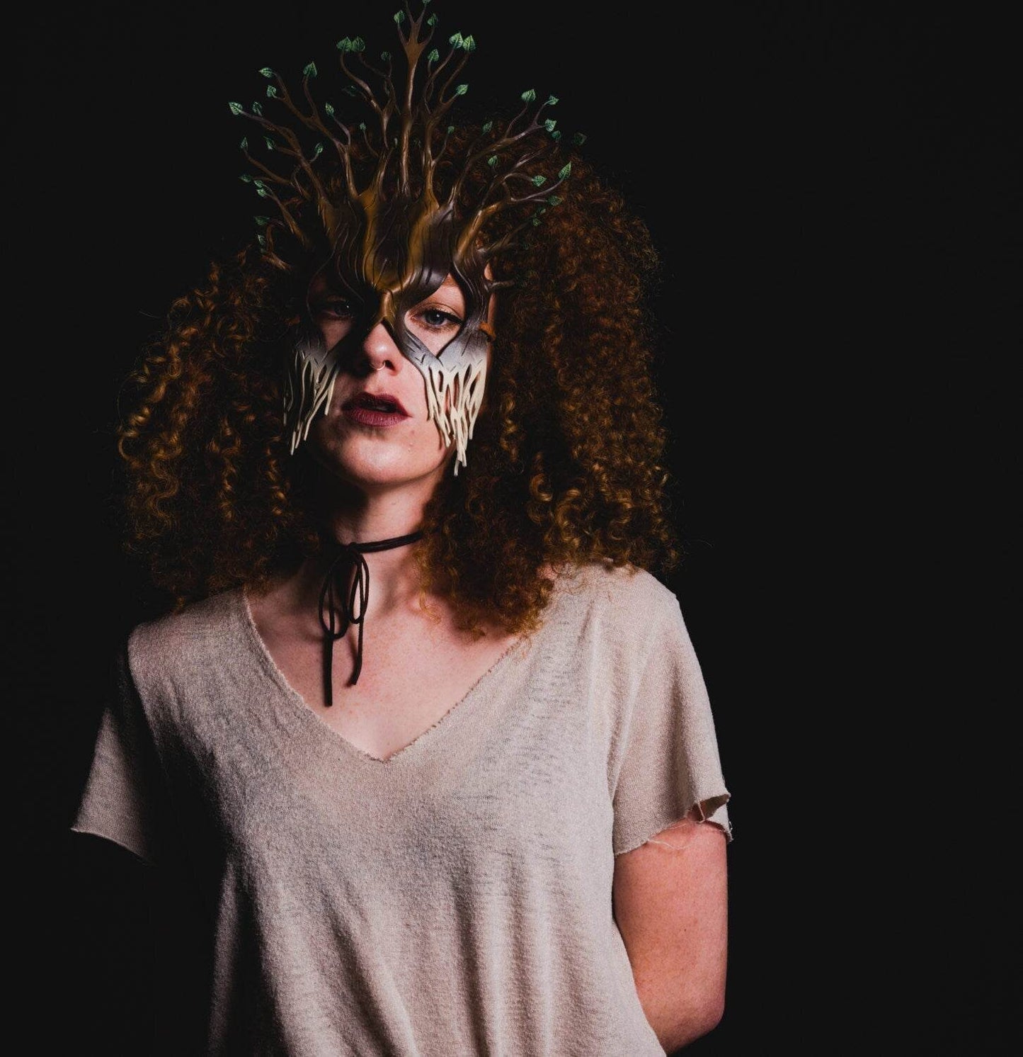 Summer - Handmade Genuine Leather Mask - 