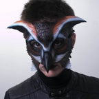 In Stock - Horned Owl Handmade Genuine Leather Mask - 