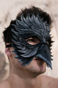 Black Raven Handmade Genuine Leather Mask - 