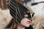 Winged Helmet Genuine Leather Mask - 