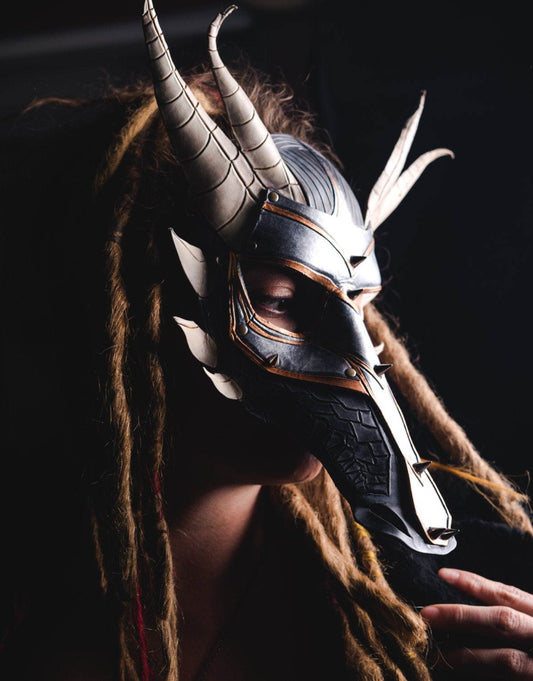 Dragon Handmade Genuine Leather Mask - 