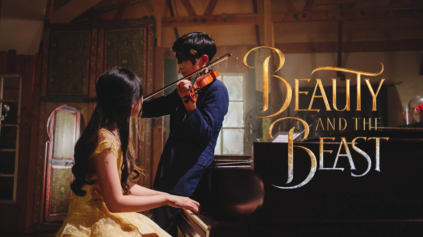 Beast of the Opera - Handmade Genuine Leather Mask with Horns in Natural Colors - 