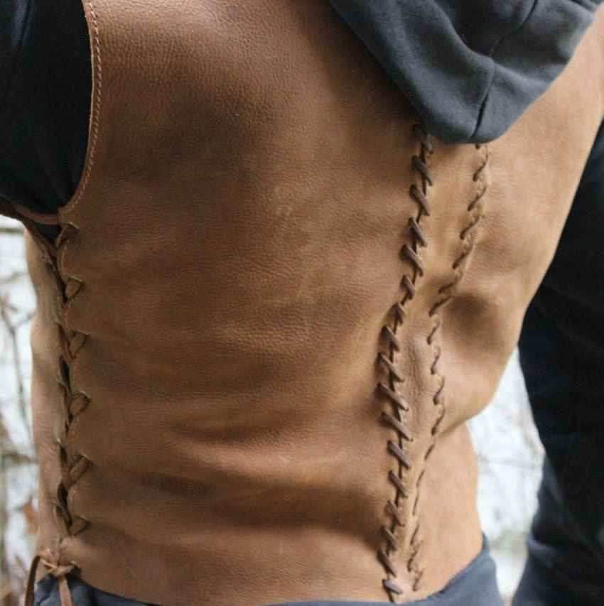 Medieval Larp leather vest - XS