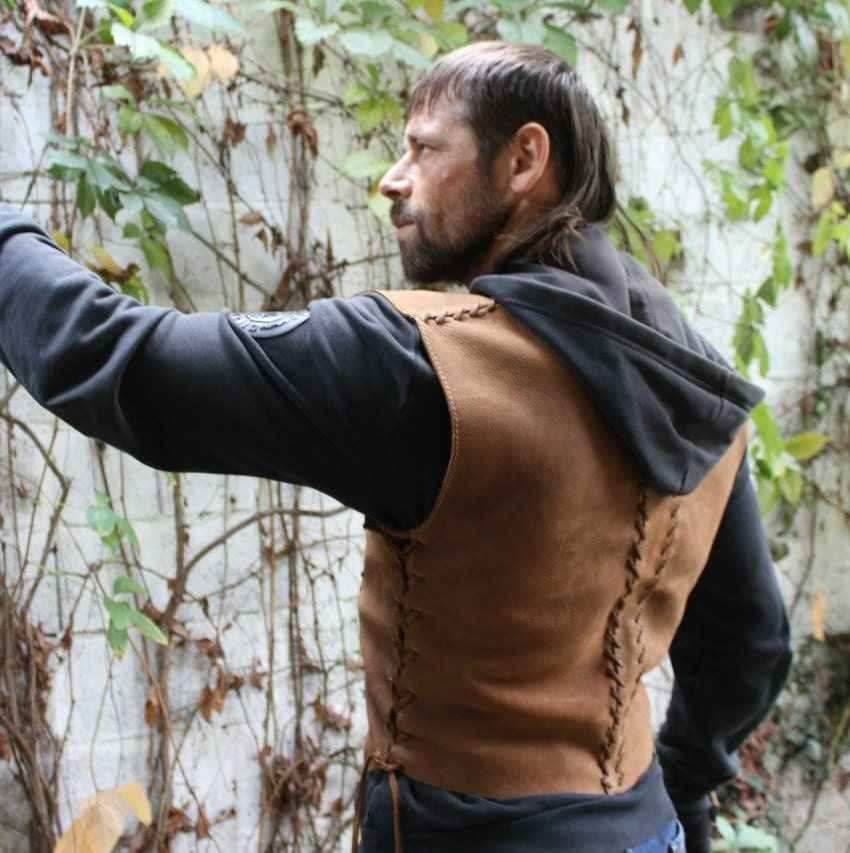 Medieval Larp leather vest - XS