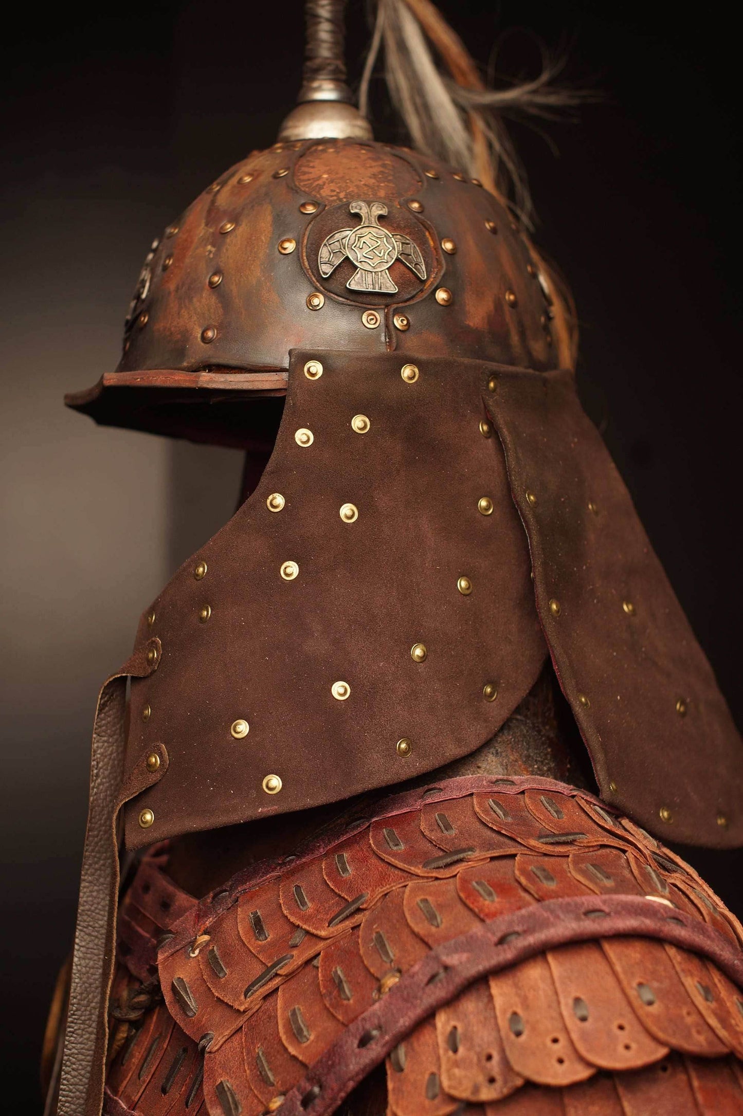 Medieval battle leather helmet - S / helmet #1