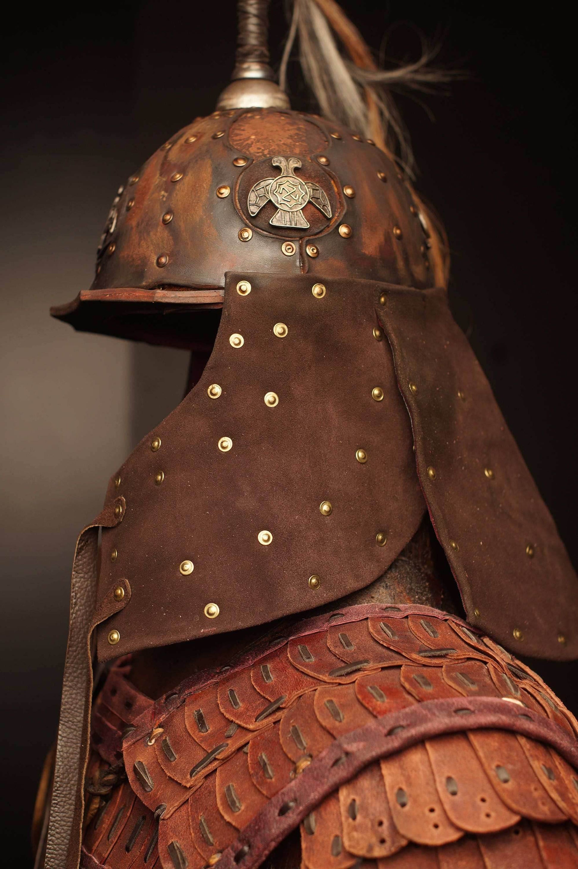 Medieval battle leather helmet - S / helmet #1