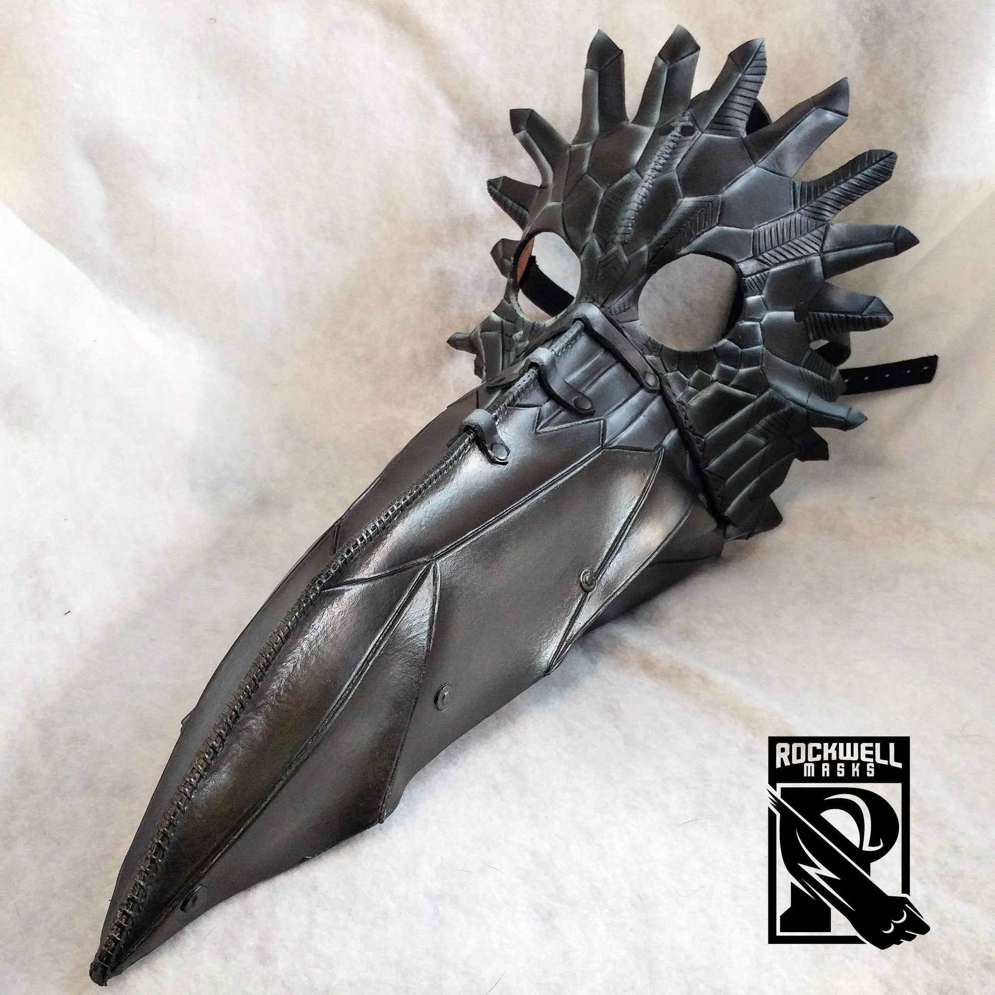 Large Raven Plague Doctor Handmade Genuine Leather Mask - 
