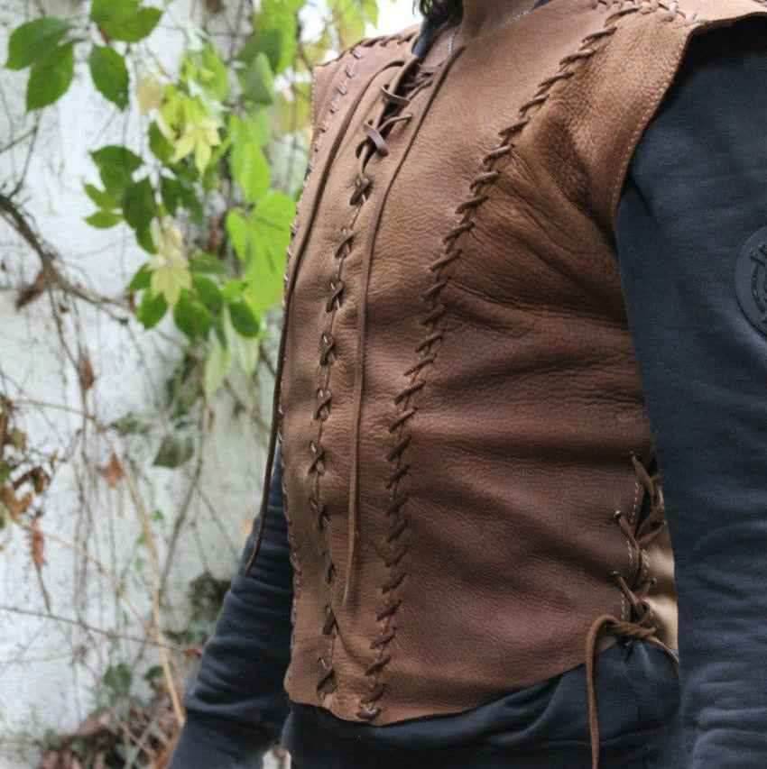 Medieval Larp leather vest - XS