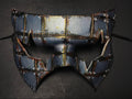 Handmade Genuine Leather Mask in Silver Rust - 