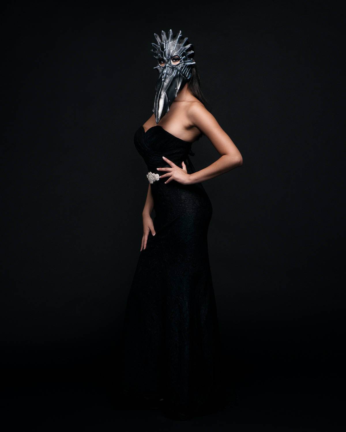 Large Raven Plague Doctor Handmade Genuine Leather Mask - 