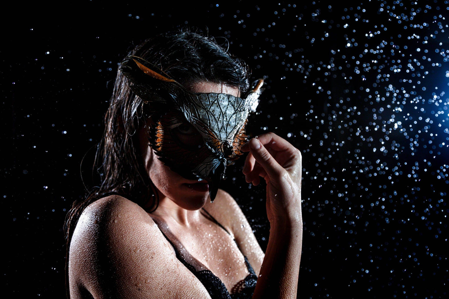 Layered Horned Owl Handmade Genuine Leather Mask - 