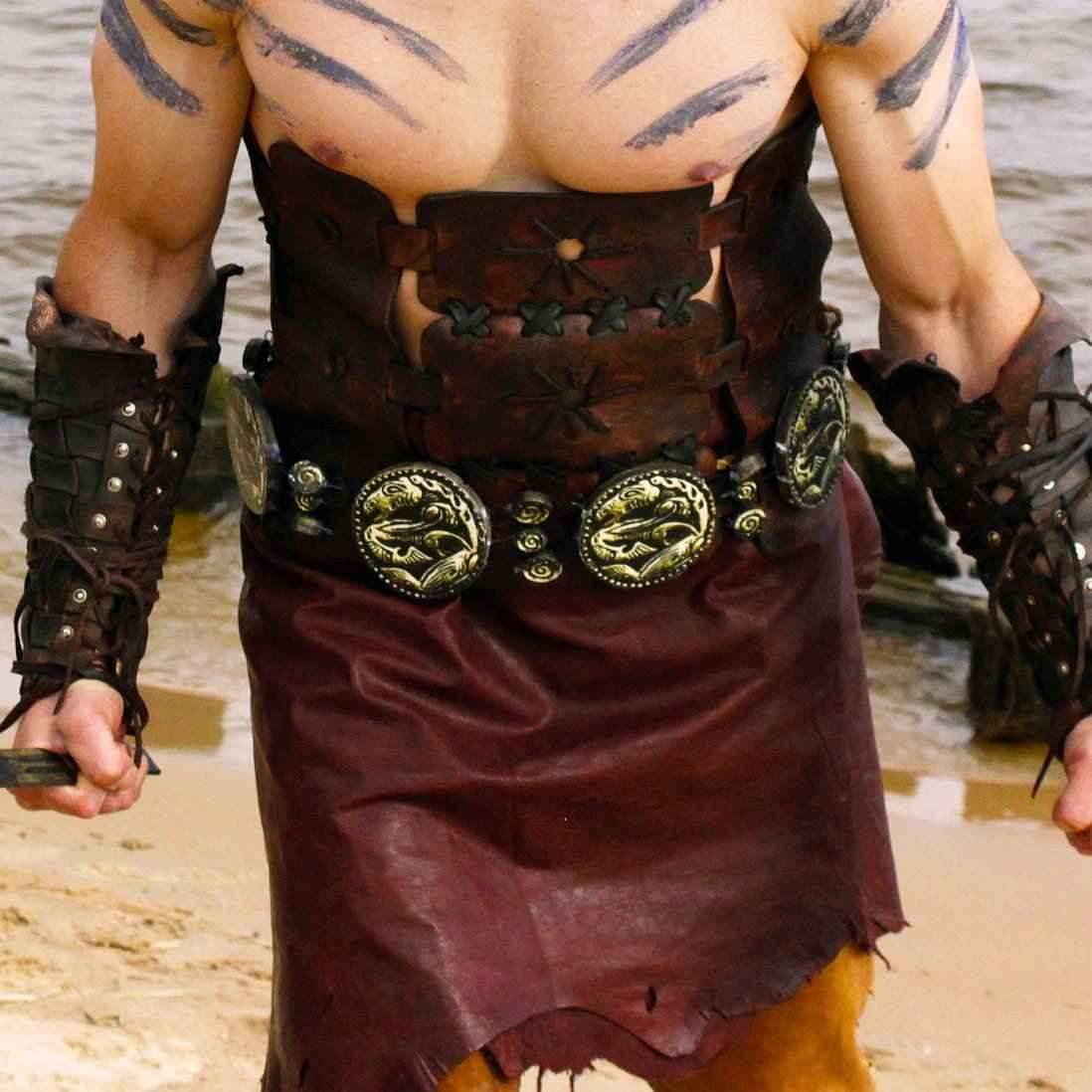 Khal Drogo medallion belt (Game of Thrones) - brown (like on foto)