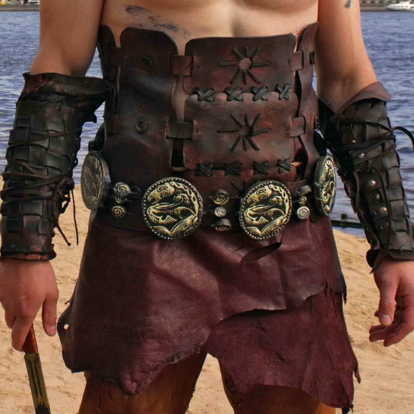 Khal Drogo medallion belt (Game of Thrones) - brown (like on foto)