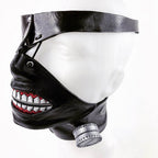 Handcrafted Genuine Leather Zipper Mouth Mask with Elastic Zipper Enclosure - 