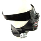 Handcrafted Genuine Leather Zipper Mouth Mask with Elastic Zipper Enclosure - 