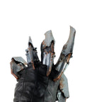One Set of Two Handcrafted Genuine Leather Gloves with Claws in Rusted Metal Paint - 