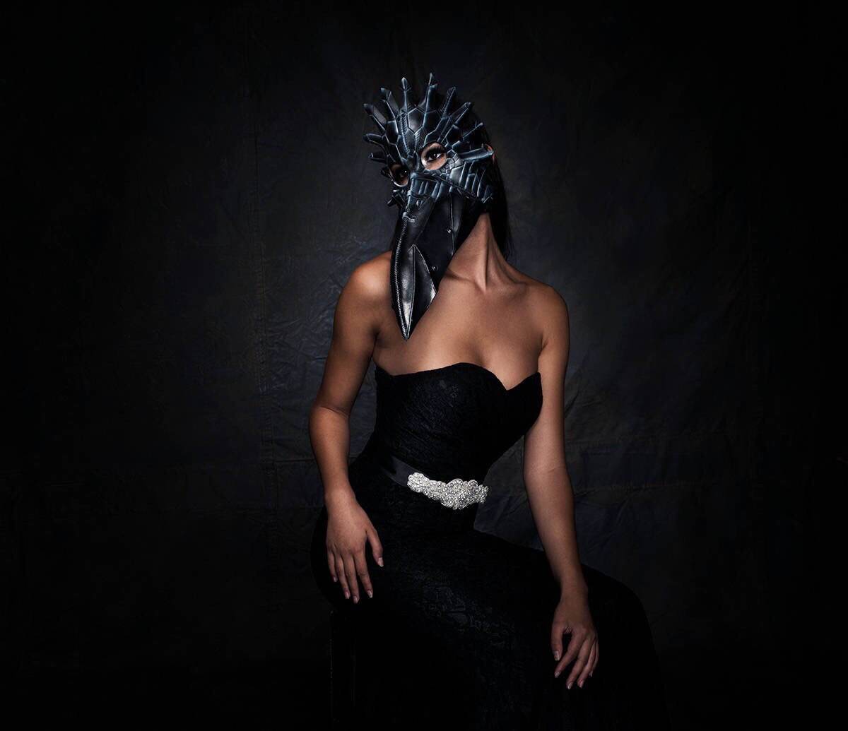 Large Raven Plague Doctor Handmade Genuine Leather Mask - 