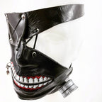Handcrafted Genuine Leather Zipper Mouth Mask with Elastic Zipper Enclosure - 