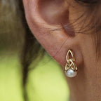 Trinity Knot Pearl Post Earring
