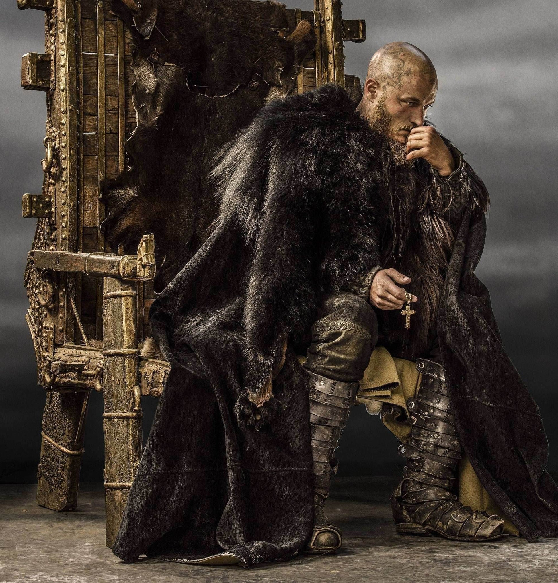 Ragnar black leather boots (Vikings) - Black / 5