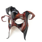 Jester Handmade Genuine Leather Mask in Brown - 